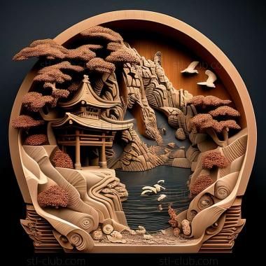 3D model Wakayama in Japan (STL)